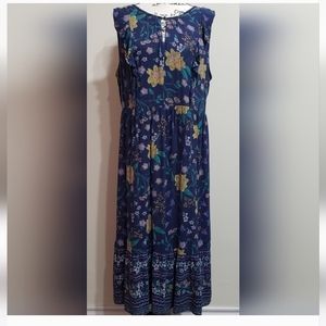 Old Navy Sleeveless Floral Print Dress With Ruffle Detail